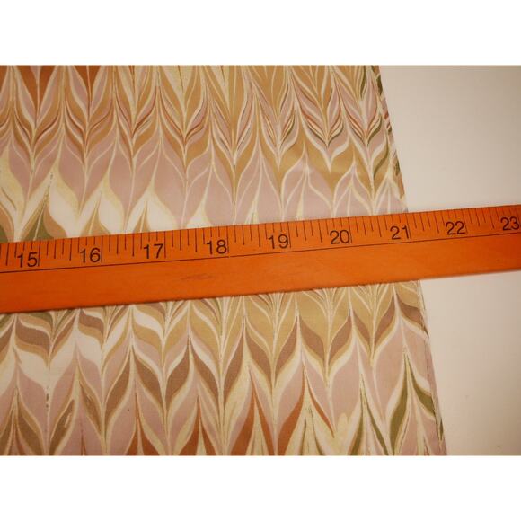 BAAR & BEARDS Abstract Print Brown Pink Green Square Scarf Japan Hand Rolled - Picture 8 of 9